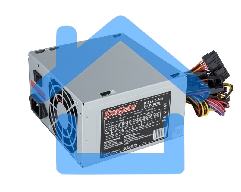 Блок питания ExeGate CP400 (EX165131RUS-PC), 400Вт, 80мм, серебряный