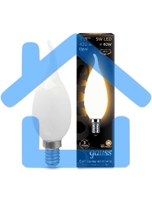 Лампа светодиодная Gauss Filament Свеча на ветру E14 5Вт 2700К OPAL