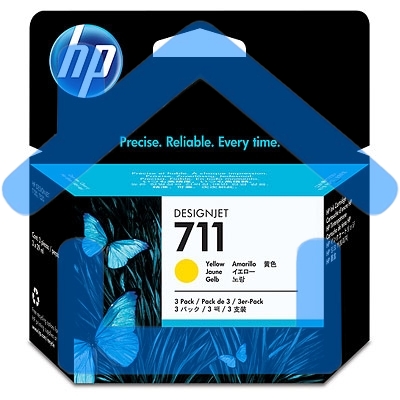 Картридж струйный HP №711 CZ136A желтый x3уп. для HP DJ T120/T520 (29мл)