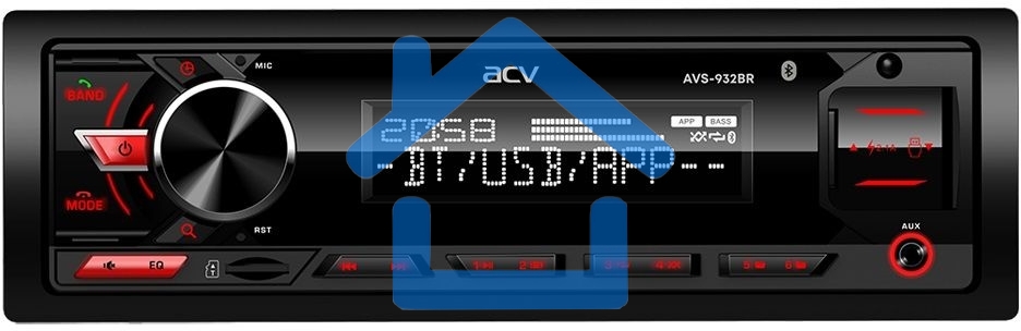 Автомагнитола ACV AVS-932BR 1DIN 4x50Вт