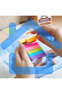 Закладки самоклеящиеся, индексы бумажные Hopax 21618 10x50мм, 7 цветов в упаковке, 40 листов, блистер