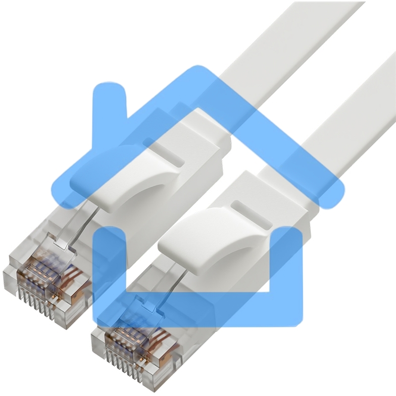 Патч-корд Greenconnect PROF плоский прямой 10.0m, UTP медь кат.6, белый, 30 AWG, ethernet high speed 10 Гбит/с, RJ45, T568B, GCR-51789