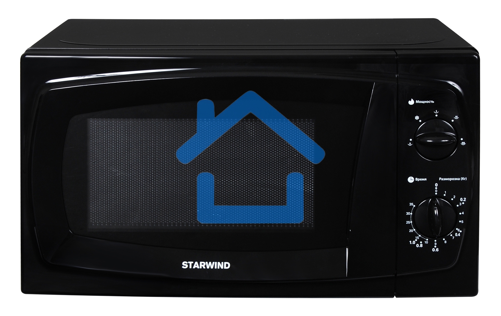 Микроволновая печь Starwind SWM5420 черный, 20 л, 700 Вт, переключатели - поворотный механизм