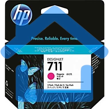 Картридж струйный HP №711 CZ135A пурпурный x3уп. для HP DJ T120/T520