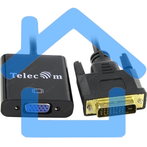 Кабель-переходник VCOM DVI-D 25M ---> VGA 15F Telecom <TA491> Кабель-переходник DVI-D 25M ---> VGA 15F Telecom <TA491>