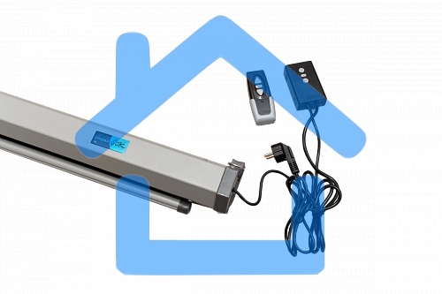 Экран Pro 180x180см Motoscreen 1:1 настенно-потолочный(моторизованный) 100' фибергласс, серый корпус