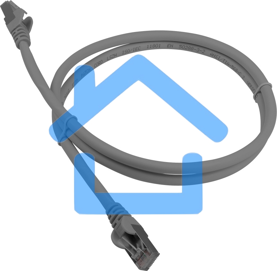 Патч-корд LANMASTER LSZH FTP кат.6A, 7.0 м, серый