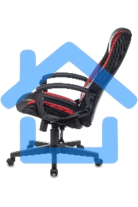 Кресло игровое Zombie 9 черный/красный, искусст.кожа/ткань, крестовина пластик