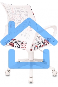 Кресло детское Бюрократ BUROKIDS 1 W мультиколор красные губы крестов. пластик пластик белый