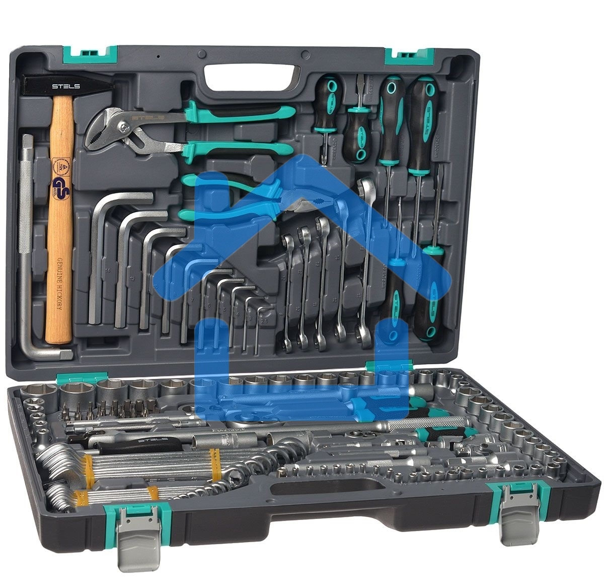 Набор инструментов STELS 141071/2'' 3/8'' 1/4'' CrV пластиковый кейс 142 предм.