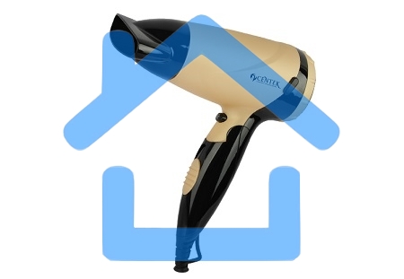 Фен Centek CT-2209 BLG черный/золотой перламутр 1600Вт, складная ручка, концентратор