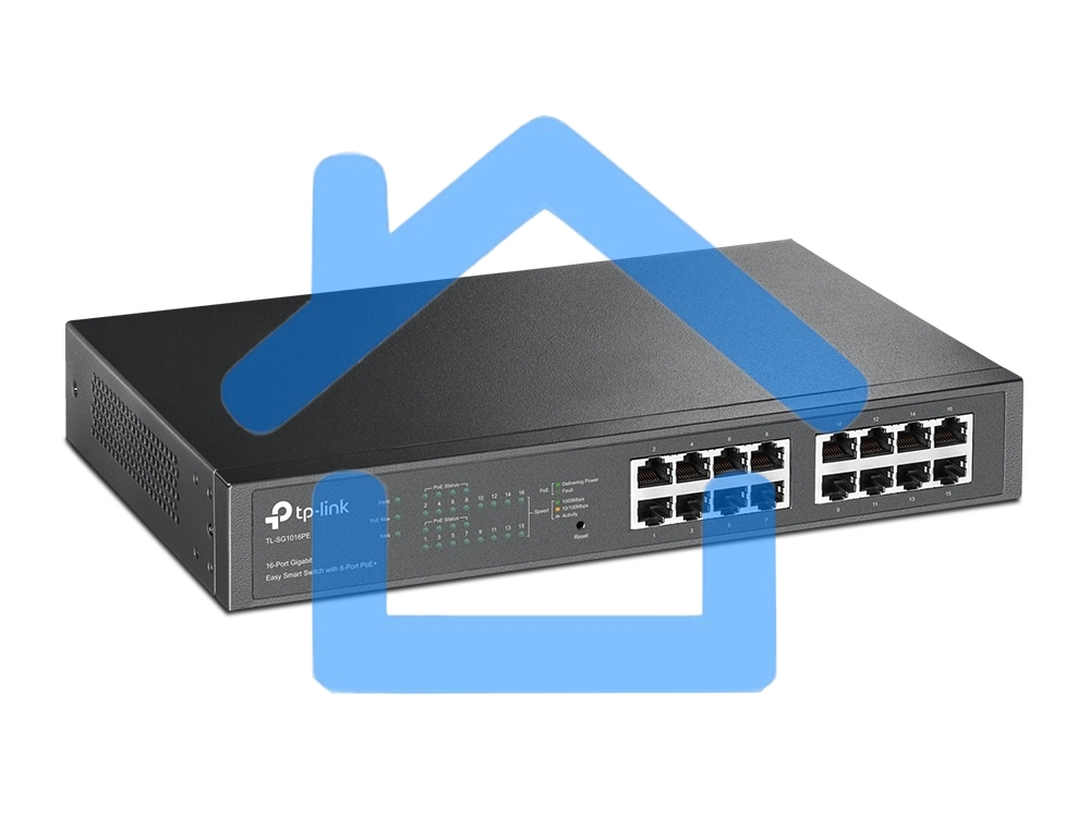 Коммутатор TP-Link SMB TL-SG1016PE Easy Smart гигабитный 16-портовый коммутатор с 8 портами PoE+