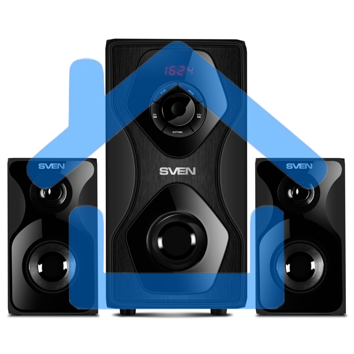 Акустическая система SVEN AC MS-2055, черный (55Вт, FM-тюнер, USB/SD, дисплей, ПДУ, Bluetooth)