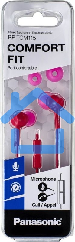 Наушники Panasonic RP-TCM115GCP внутриканальные 10-24000Гц 1.2м 3.5мм 98дБ микрофон розовые