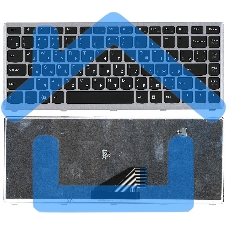 Клавиатура для ноутбука Lenovo IdeaPad U310 черная с серебристой рамкой