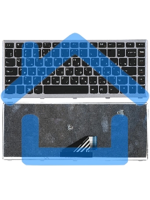 Клавиатура для ноутбука Lenovo IdeaPad U310 черная с серебристой рамкой