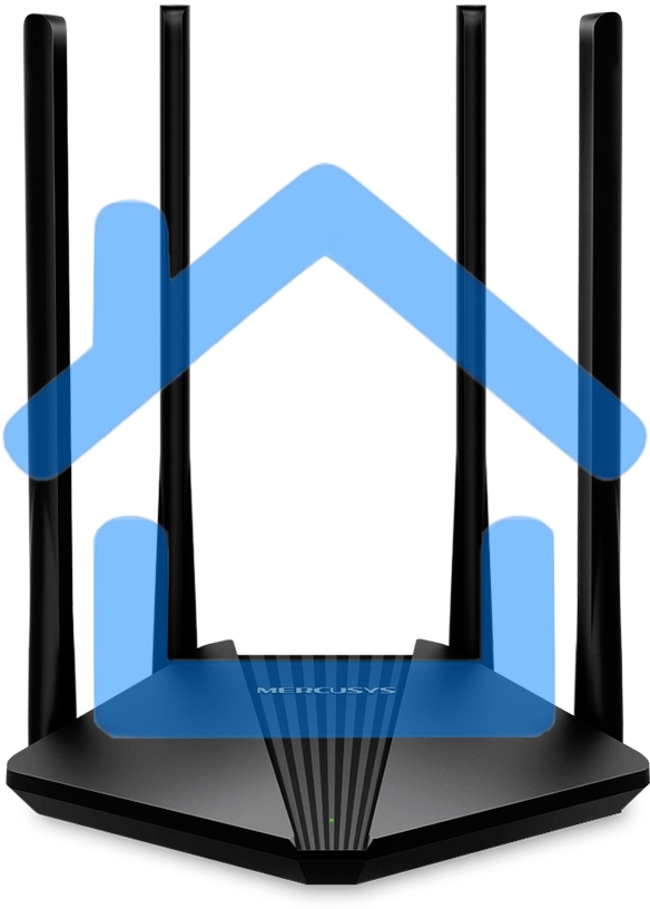 Wi-Fi роутер MERCUSYS MR30G, Wi-Fi 5, AC1200, 2.4/5ГГц, 2 LAN, черный