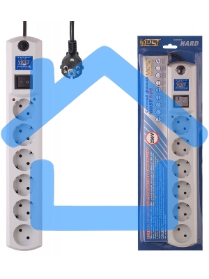 Сетевой фильтр Most HV6 2м (6 розеток) белый (коробка)