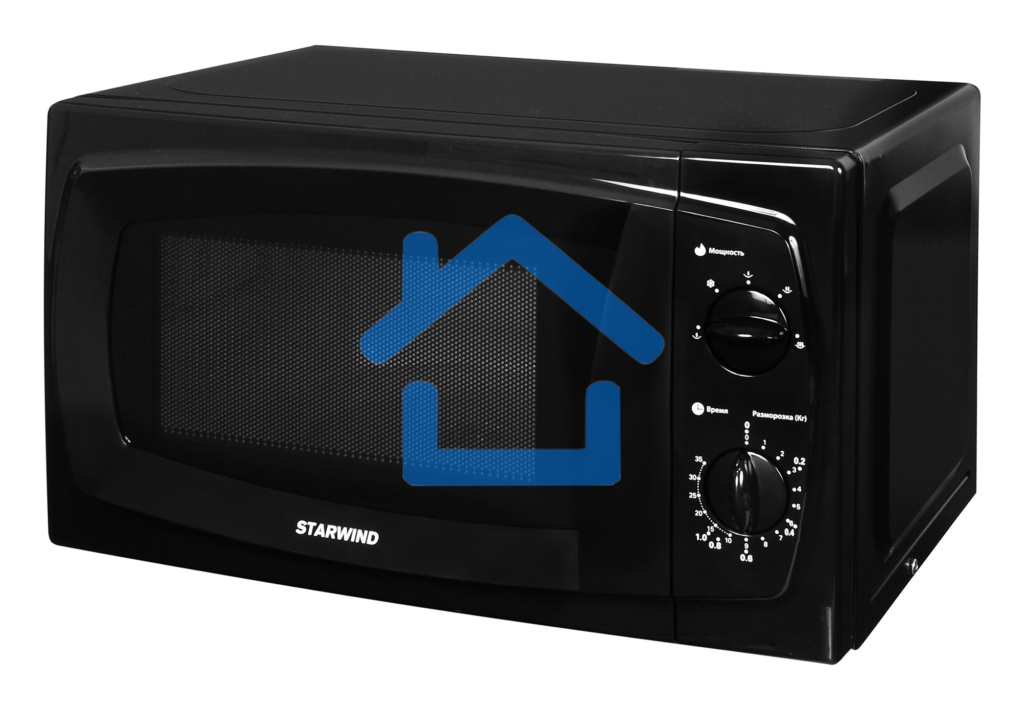 Микроволновая печь Starwind SWM5420 черный, 20 л, 700 Вт, переключатели - поворотный механизм