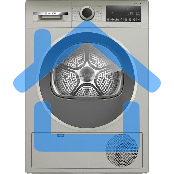 Сушильная машина Bosch WQG1420XME серый, 9 кг, сушка - конденсационная, программ - 15, 59.8 x 84.2 x 64.8 см