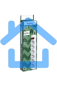 Сетевой фильтр Defender DFS 155 5.0 m, 6 розеток, белый