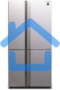 Холодильник Sharp SJGX98PWH белое стекло четырехкамерный 394/211л морозилка снизу