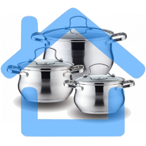 Набор посуды KELLI KL-4209 6 пред. Кастрюля с жаропрочной стекл. крышкой 2.1л. Кастрюля с жаропрочной стекл. крышкой 3л. Кастрюля с жаропрочной стекл. крышкой 4л. Высококачественная нерж. сталь 18/10. 5-ти слойное капсульное дно.