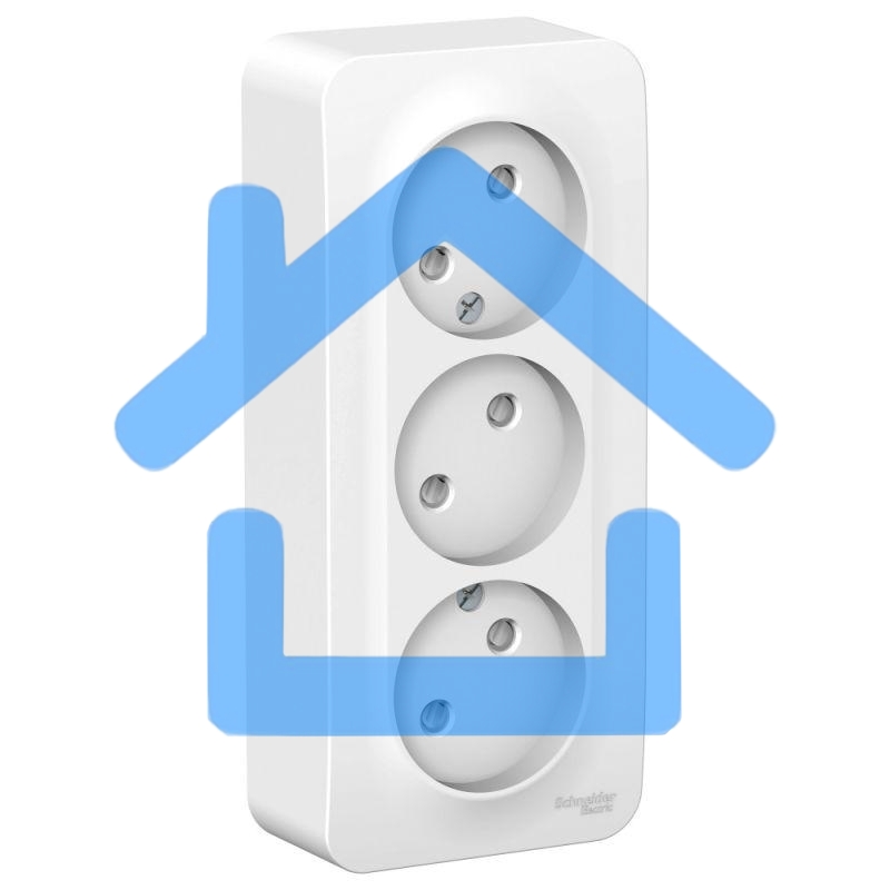 Розетка 3-м ОП BLANCA 16А 250В защ. шторки без заземл. изол. пласт. бел. SchE BLNRA001311