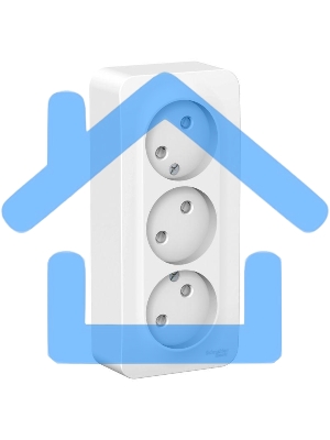 Розетка 3-м ОП BLANCA 16А 250В защ. шторки без заземл. изол. пласт. бел. SchE BLNRA001311