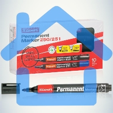 Маркер перманентный пулевидный 1-3мм, черный Luxor Б0048246