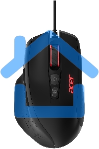 Мышь проводная Acer OMW124 черный, 6400 dpi, USB, кнопки - 8