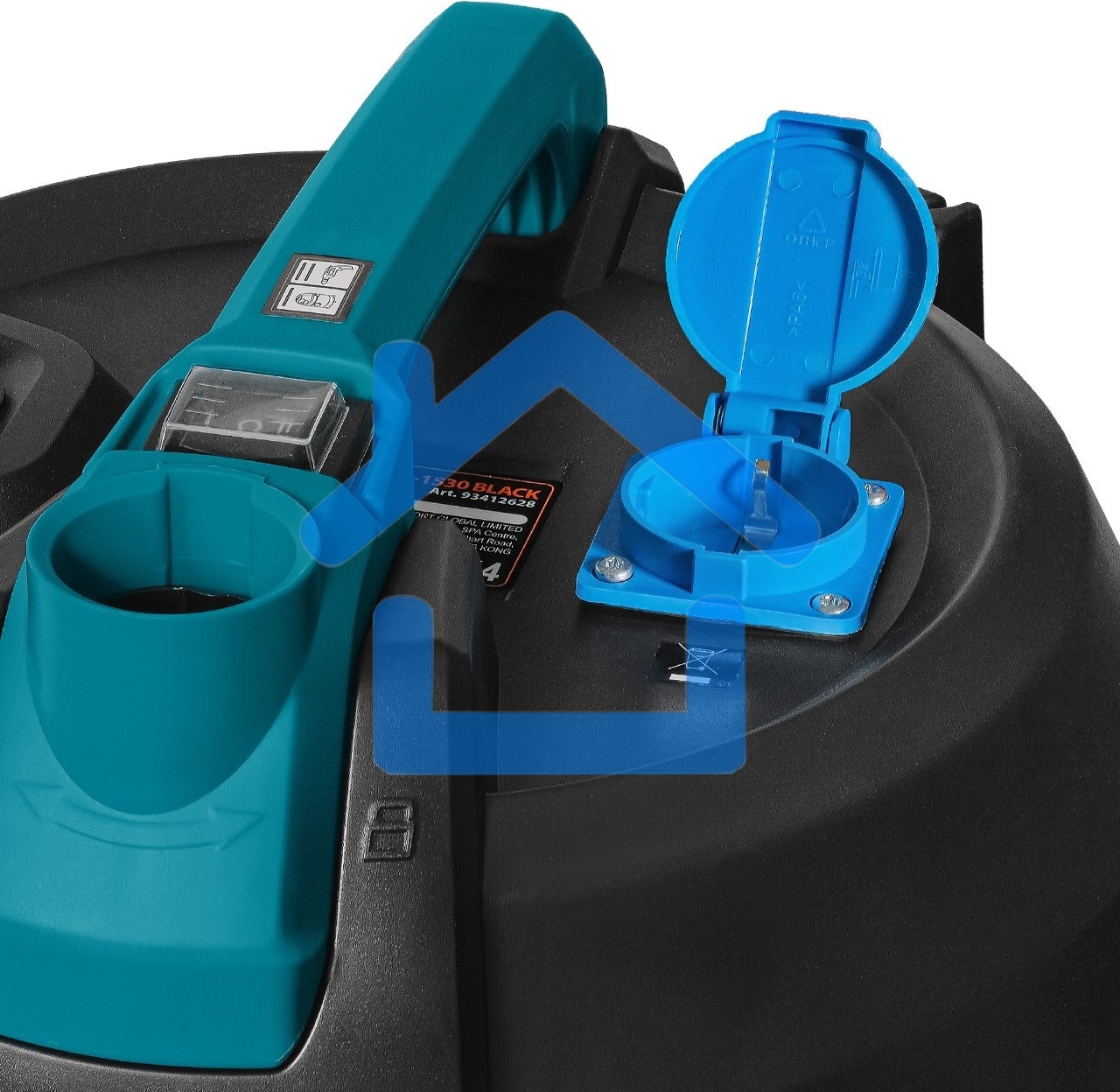 Пылесос профессиональный Bort BSS-1530 черный, 300/1500 Вт, уборка влажная/сухая, пылесборник мешок/контейнер 30л