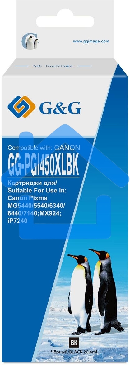 Картридж струйный G&G GG-PGI450XLBK черный (20.4 мл) для Canon MG6340/5440/IP7240