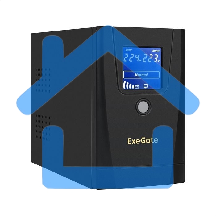Источник бесперебойного питания ExeGate SpecialPro Smart LLB-1000.LCD.AVR.1SH.2C13.RJ.USB <1000VA/550W, LCD, AVR, 1*Schuko+2*C13, RJ45/11,USB, металлический корпус, черный>