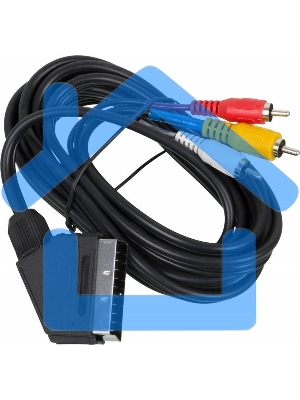 Кабель аудио-видео Ningbo SCART (m)/3хRCA (m) 3м. черный