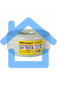 Кабель коаксиальный PROconnect SAT 703 B, CCS/Al/Al, 75%, 75 Ом, бухта 100 м, белый