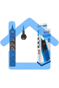 Сетевой фильтр Buro 600SH-3-B 3м (6 розеток) черный (коробка)