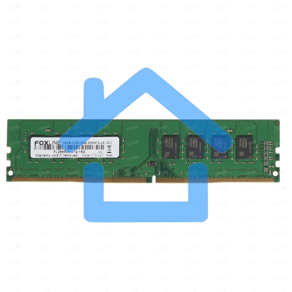 Оперативная память Foxline, DDR4, 16GB (1x16 GB), 2666 MHz, CL19, DIMM