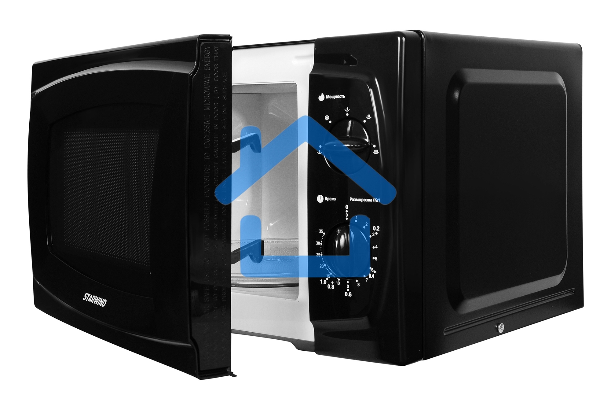 Микроволновая печь Starwind SWM5420 черный, 20 л, 700 Вт, переключатели - поворотный механизм