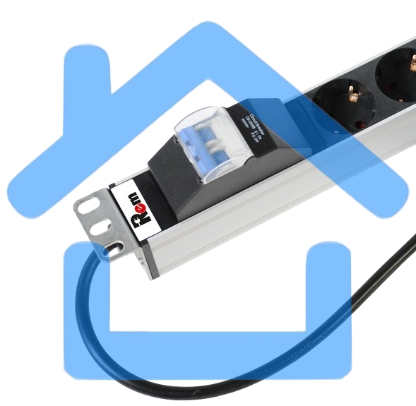 Вертикальный блок розеток ЦМО Rem-16 с авт. 16А, 20 Shuko, 16A, алюм., 33-38U, шнур 3 м. (R-16-20S-A-1420-3)