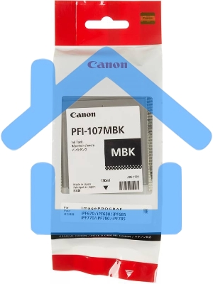 Картридж струйный Canon PFI-107MBK (6704B001) черный матовый (130 мл) для Canon iP F680/685/780/785