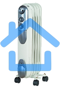 Обогреватель масляный Ресанта ОМПТ- 5Н (5 секций), белый, 1000 Вт, 10 м2, термостат 67/3/2