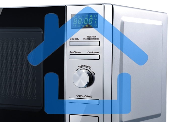Микроволновая печь Centek CT-1586 серебристый, 20 л, 700 Вт, поворотный механизм/кнопки