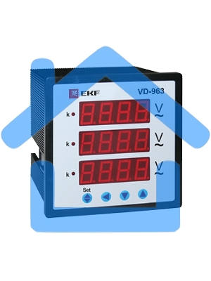 Вольтметр цифровой VD-963 на панель 96х96 трехфазный EKF vd-963