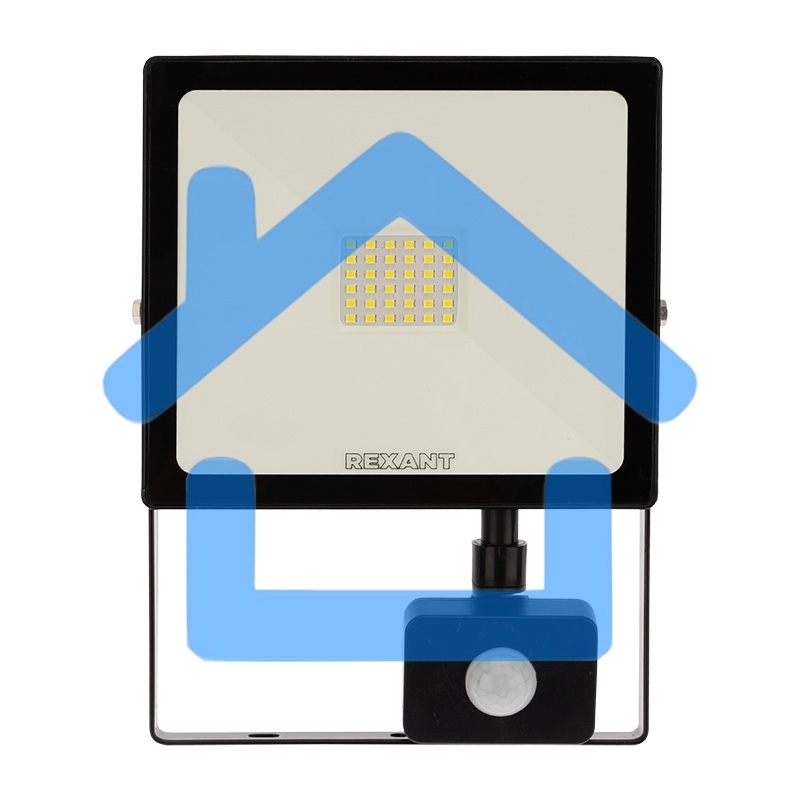 Прожектор светодиодный с датчиком движения 50 Вт 200–260В IP44 4000 лм 6500 K холодный свет Rexant