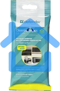 Чистящие салфетки Defender ECO для пластик.поверхностей, (не применять для ЖК- экранов!) /мягкая упаковка/ 20 шт /Россия