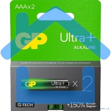 Алкалиновые батарейки c технологией G-tech GP Ultra Plus Alkaline 24А AАA - 2 шт. на блистере