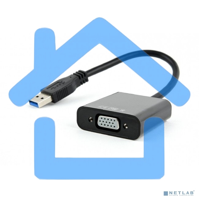 Видеоадаптер (конвертер) USB 3.0 --> VGA Cablexpert AB-U3M-VGAF-01, черный