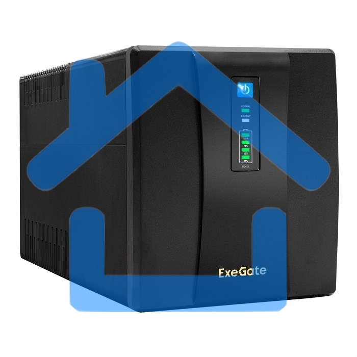 Источник бесперебойного питания ExeGate EP285490RUS SpecialPro UNB-1200.LED.AVR.EURO.RJ.USB<1200VA/750W, LED, AVR, 4 евророзетки, RJ45/11, USB, черный>