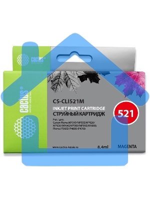 Картридж струйный Cactus CS-CLI521M пурпурный (8,4 мл) для Canon Pixma MP540/MP550/MP620/MP630/MP640/MP980/MP990/MX860/iP3600/iP4600/iP4700